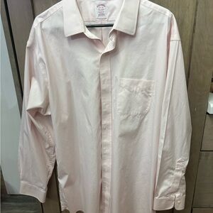 Brooks Brothers Shirt Men 18 1/2 36 Pink Madison Button Down